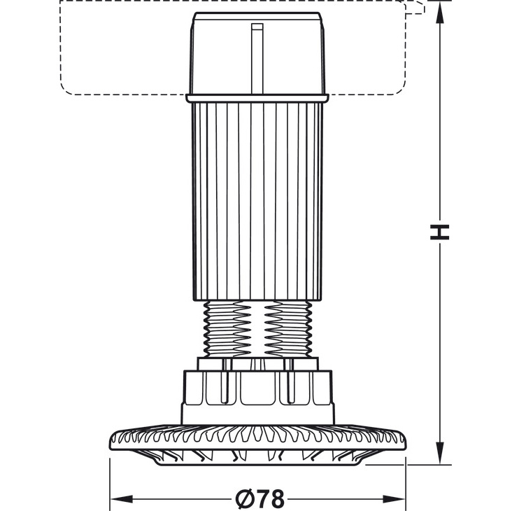 Pata Zócalo Häfele AXILO® 78 - Altura 100mm - Imagen 2